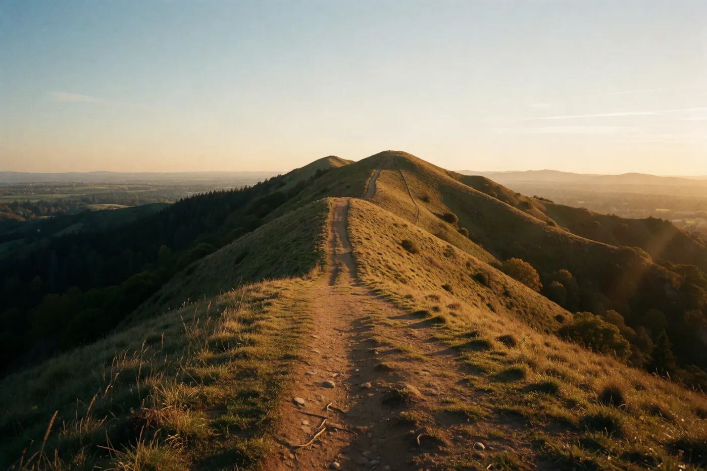 Exterior wide — highlight rolloff on the ridgeline.